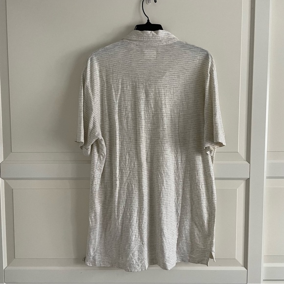 Billy Reid men’s white and grey polo shirt 20314 - Picture 2 of 8